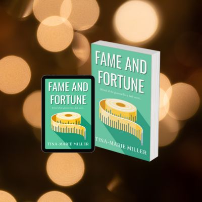 3D Fame and Fortune cover against black and gold bokeh effect